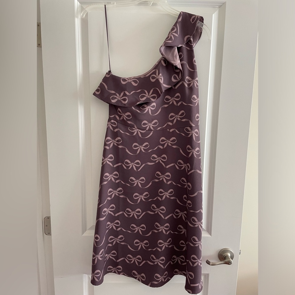 One Shoulder Size 8 Banana Republic Purple Bows